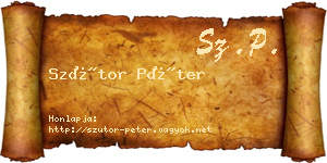 Szútor Péter névjegykártya