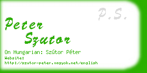 peter szutor business card
